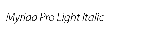 Myriad pro italic free font